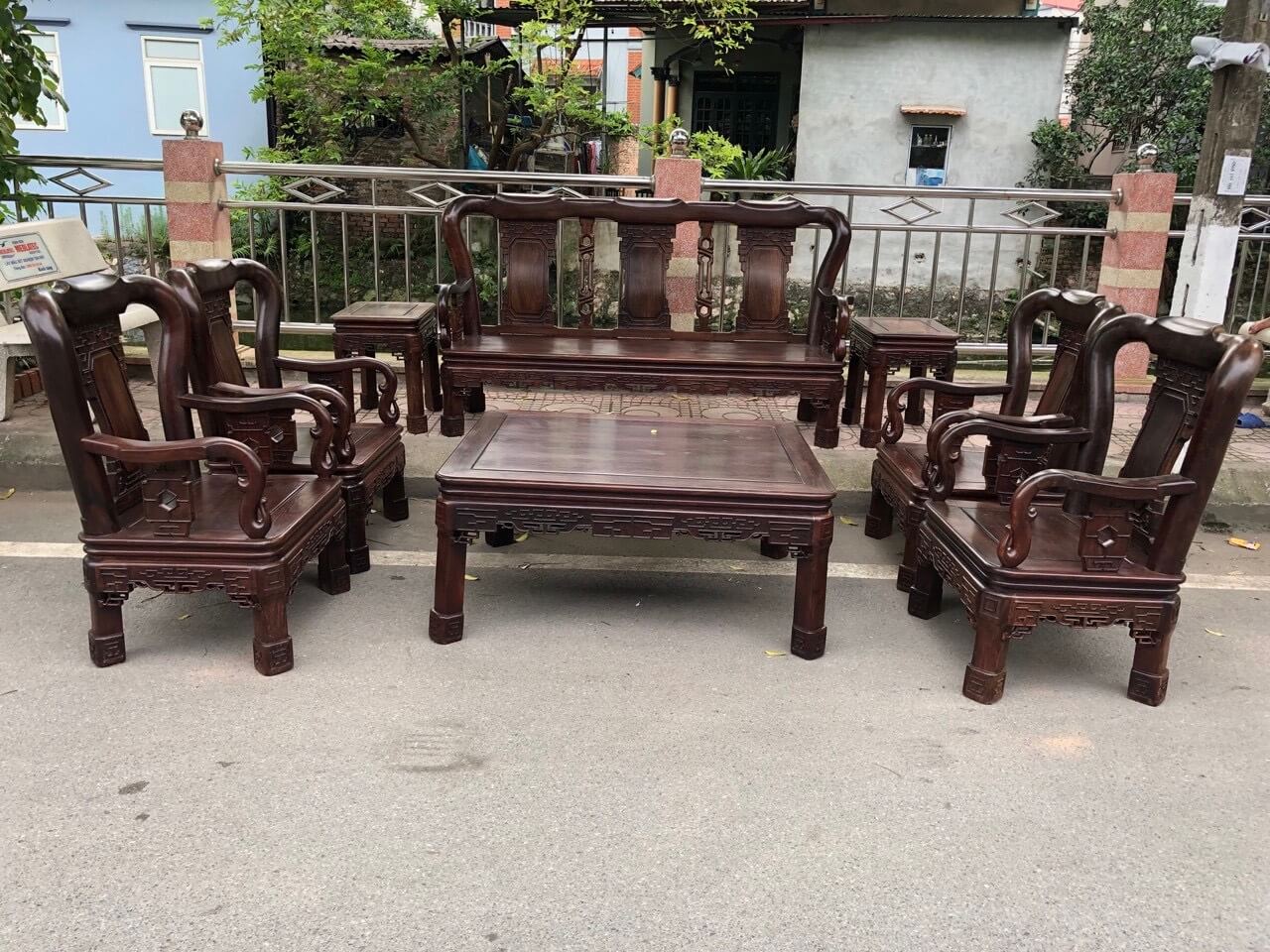 thanh lý bộ ghế Salon gỗ đẹp - Đồ cũ Thiên Phú